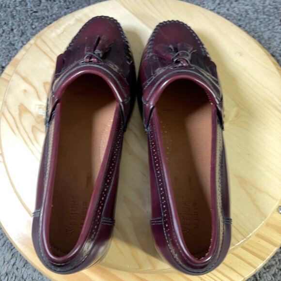 GH Bass Weejuns Loafer Layton Moc II Mens Size 10.5 Extra Wide Leather Burgundy - Picture 6 of 9